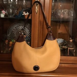 Dooney & Bourke yellow pebbled leather hobo
