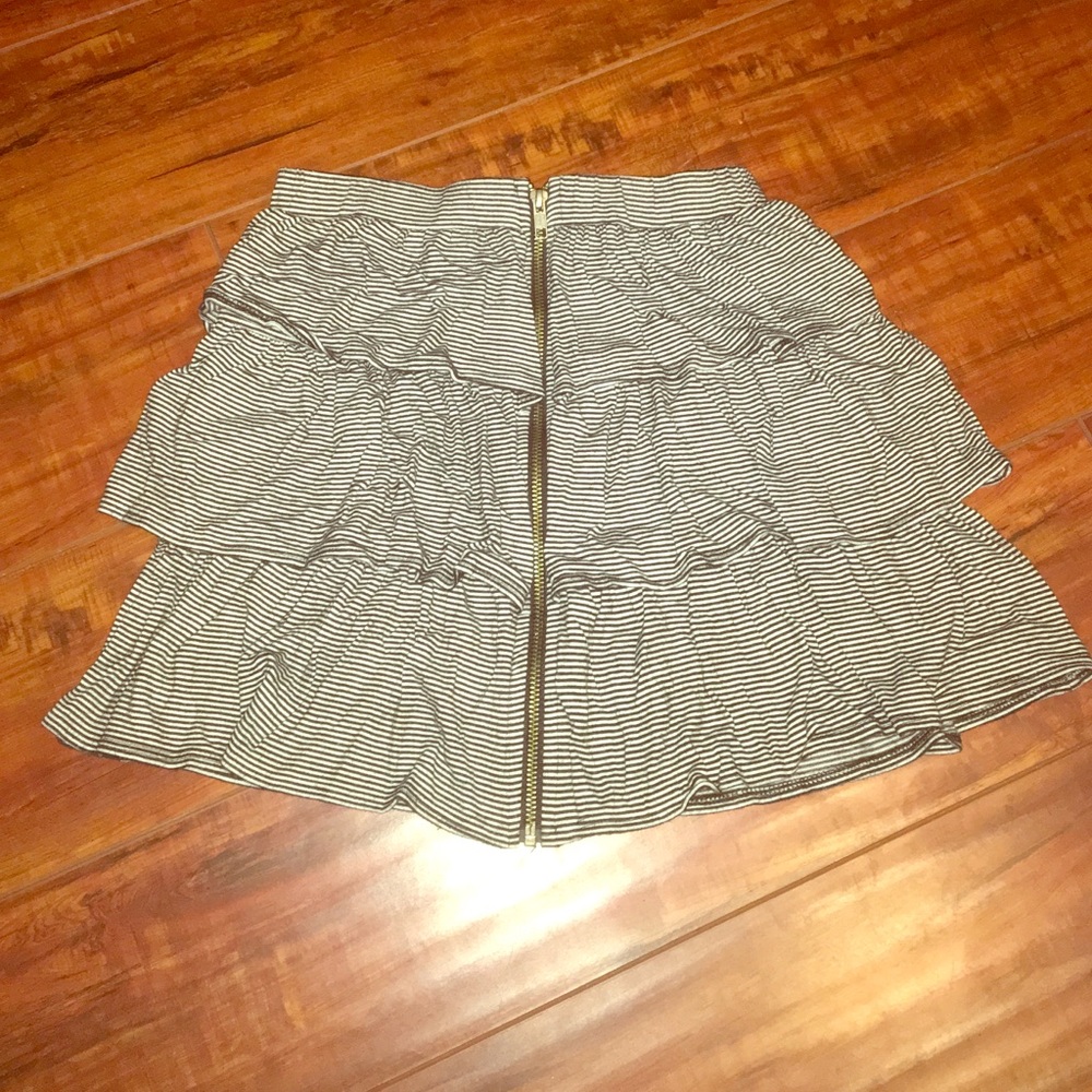 layered black and white skirt