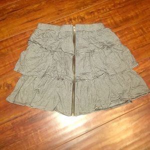 layered black and white skirt