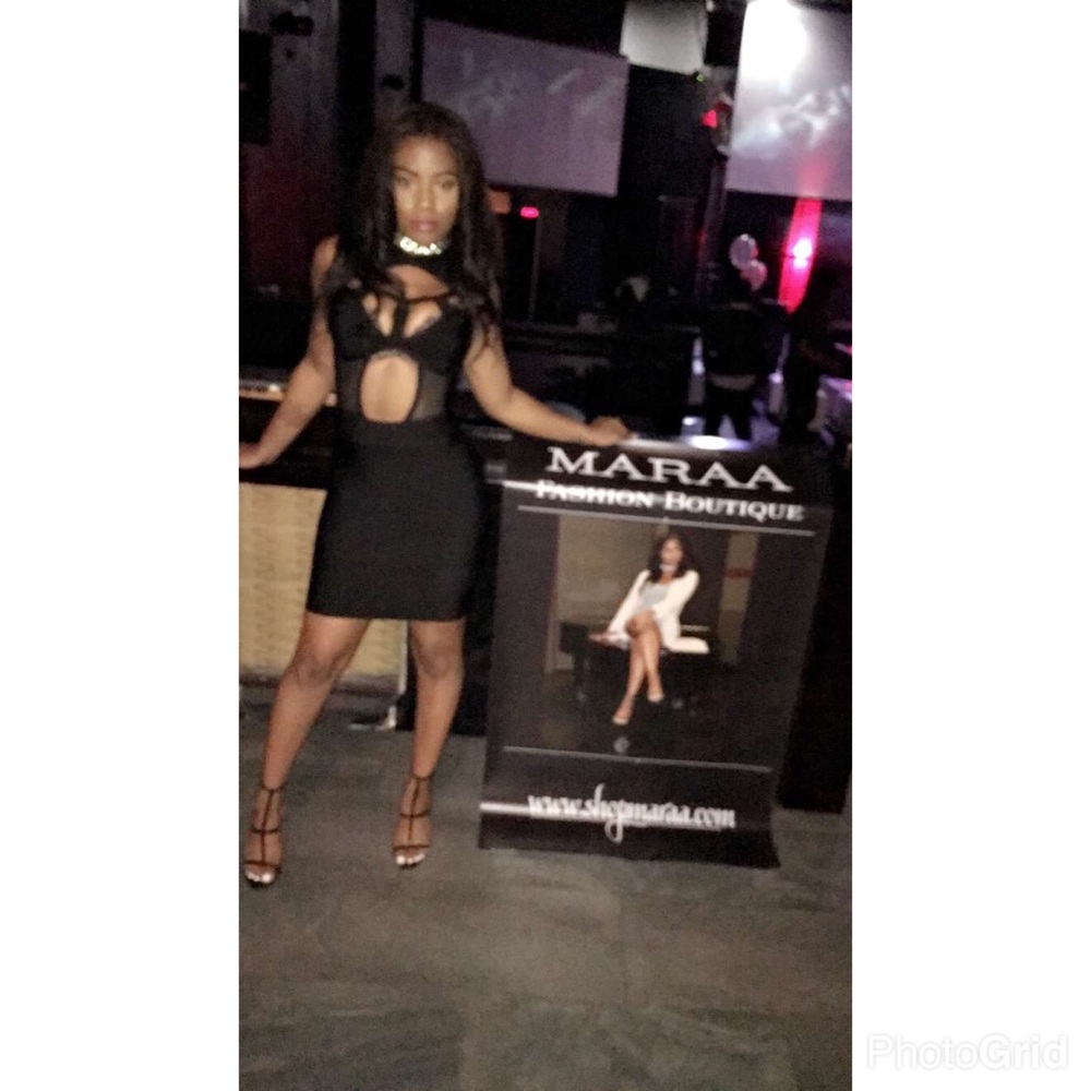 'ALI' LBD BLACK CUT OUT BANDAGE DRESS. SML AVAIL. - Picture 2 of 2