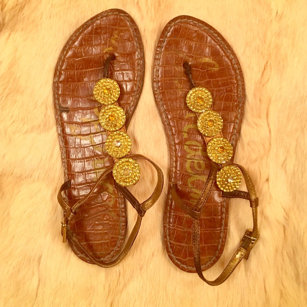 Sam Edelman Gold Embellished Sandals