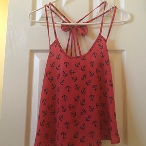 Rue 21 pink anchor crop top