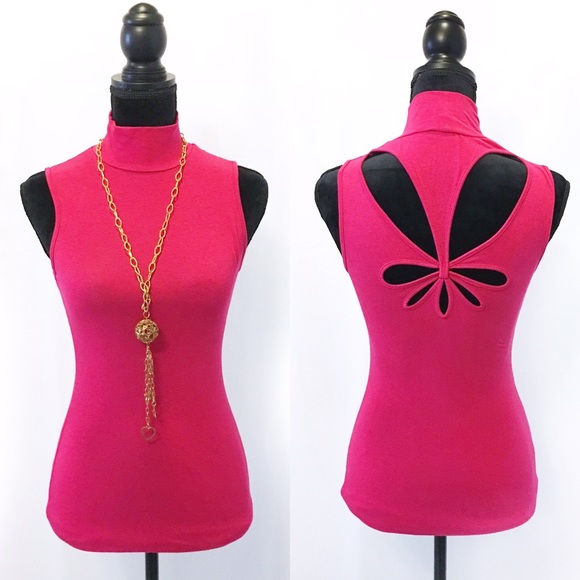 Express Tops - EXPRESS Turtleneck Top with Cutout Design