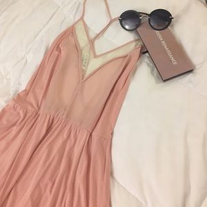 Pink and white mesh urban outfitters dress