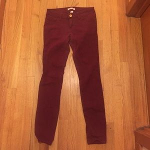 cute comfortable maroon pants