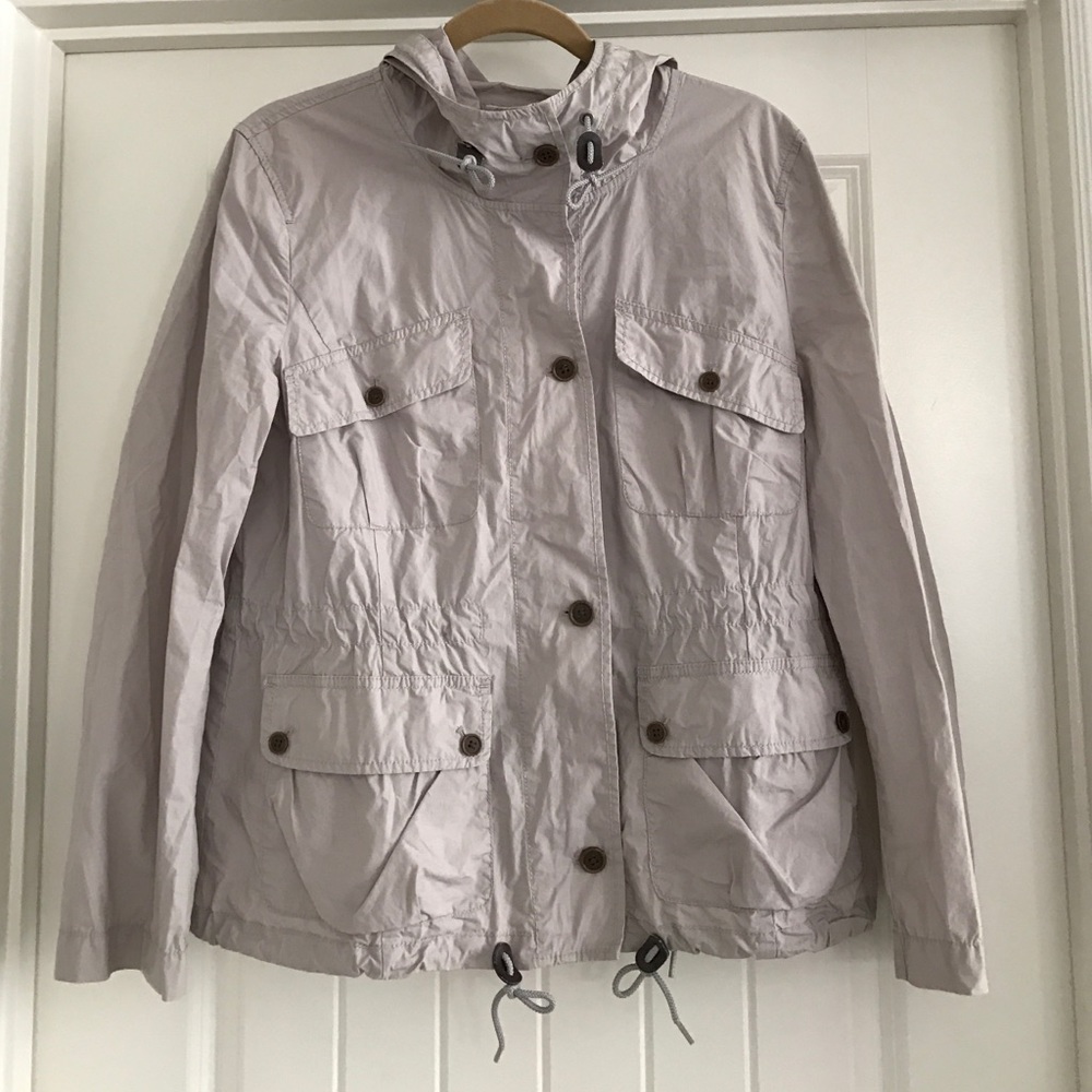 Ann Taylor Loft Grey Lightweight Hooded Jacket