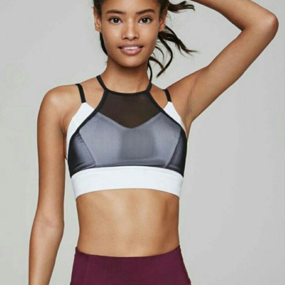 Halter mesh sports bra