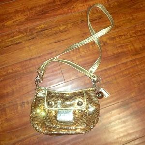 Gold Sequined Coach Purse