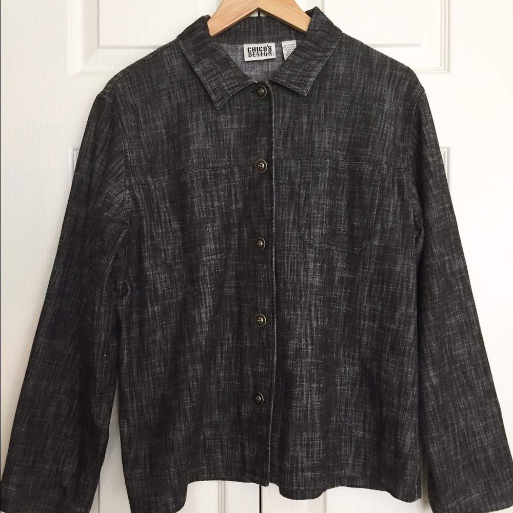 Cool dark denimish light jacket.