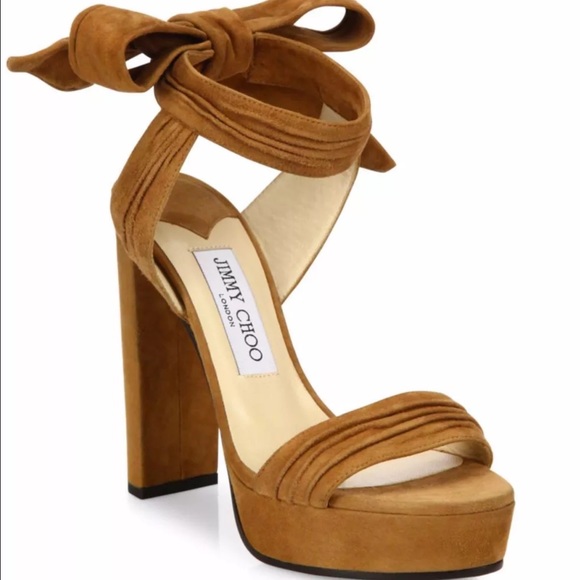 Jimmy Choo Kaytrin Tan Suede Platforms - Picture 2 of 4