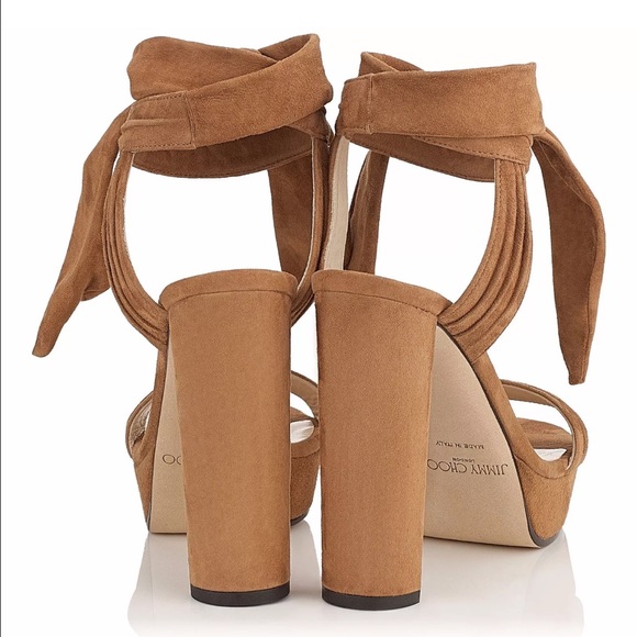 Jimmy Choo Kaytrin Tan Suede Platforms - Picture 3 of 4