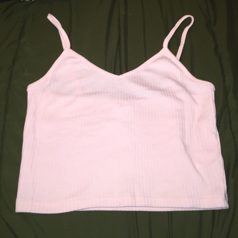 Light pink ribbed F21 crop tank