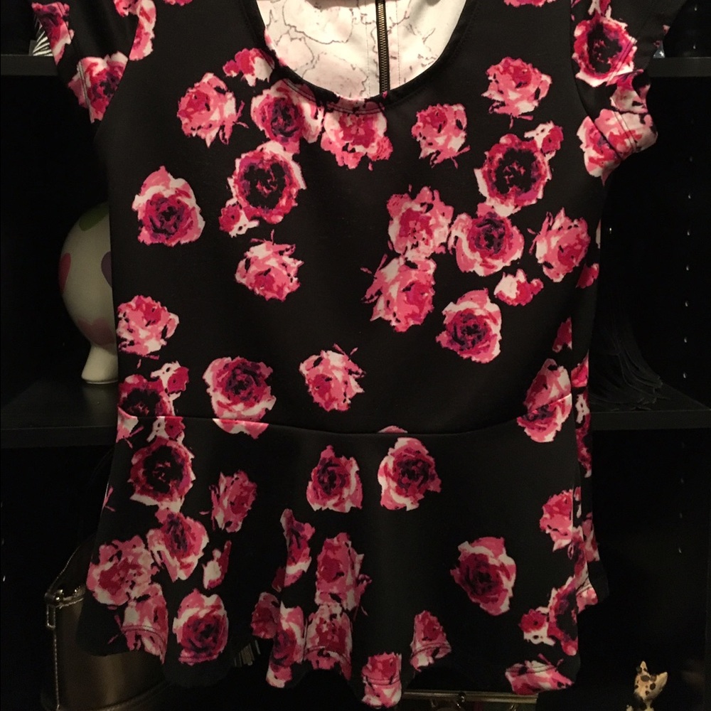 Peplum Rose Shirt