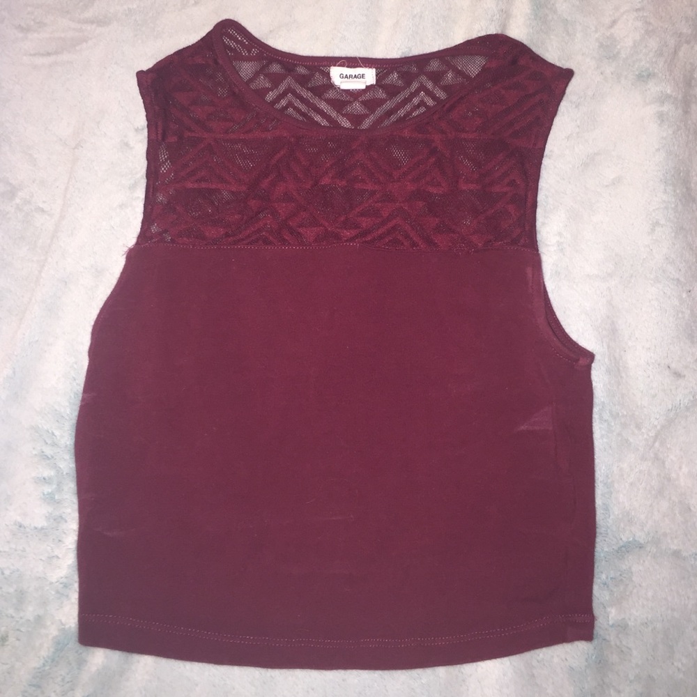garage maroon crop top