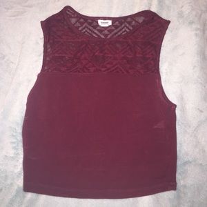 garage maroon crop top