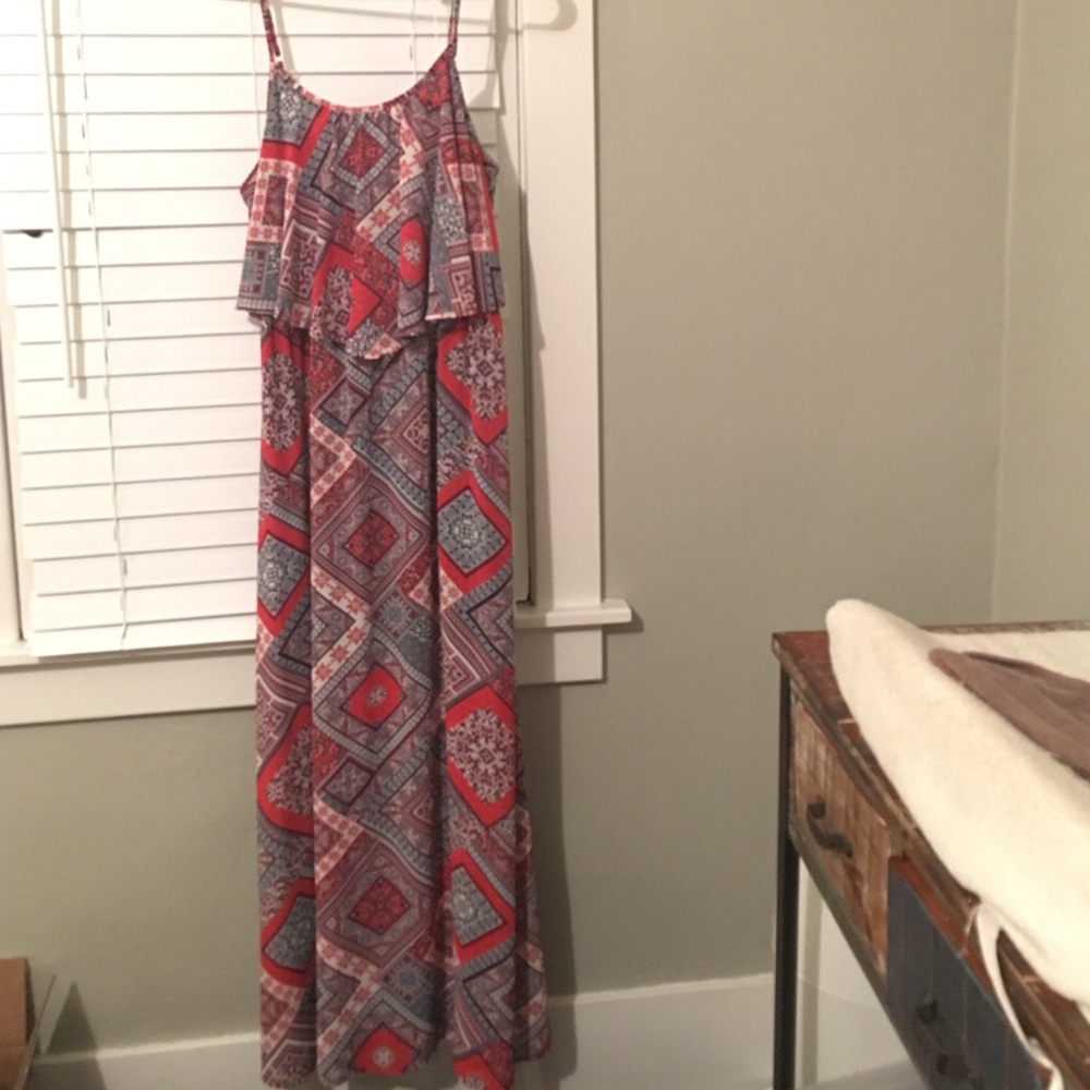 Boho chic maxi - large, red, white and blue!