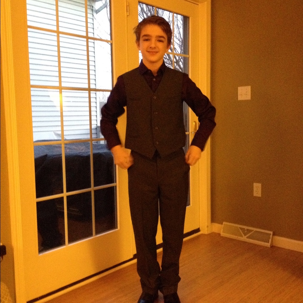 Boys Calvin Klein suit pants and Vest