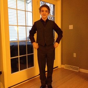 Boys Calvin Klein suit pants and Vest