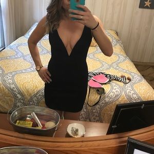 Forever 21 deep plunge front little black dress