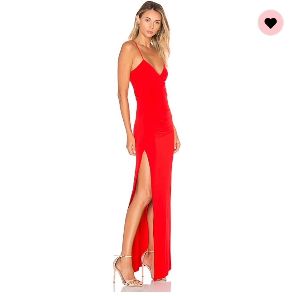 Red maxi dress from revolve clothing.