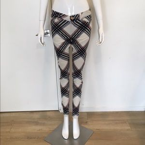 7 For All Mankind Velvet Plaid Print Skinny Jeans