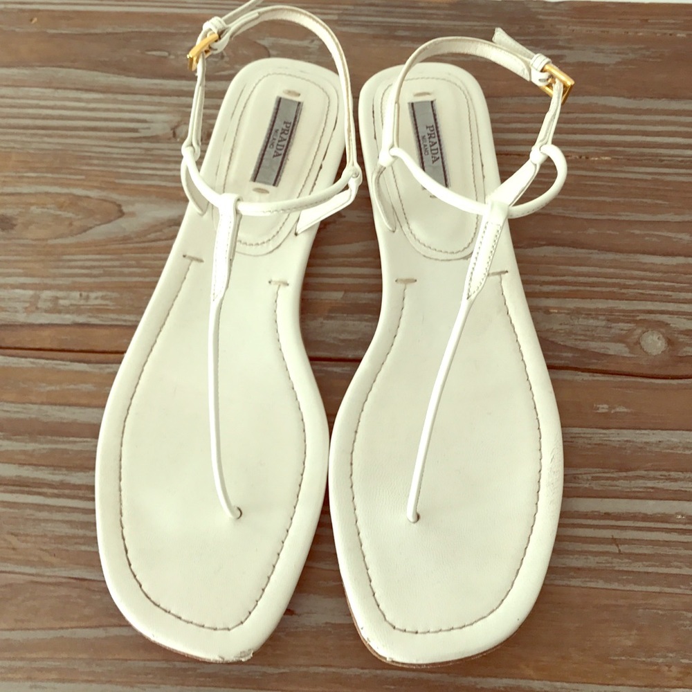 Prada white sandals