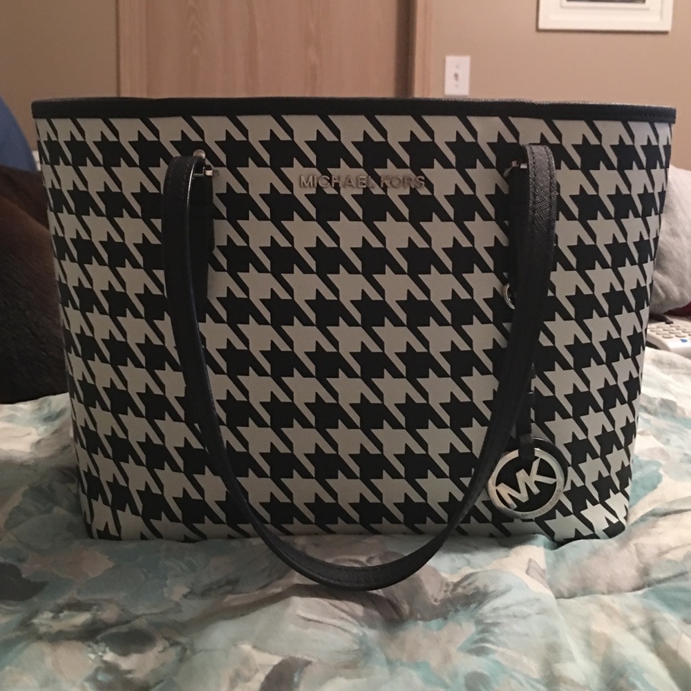 Michael Kors houndstooth pattern purse.  Super fun