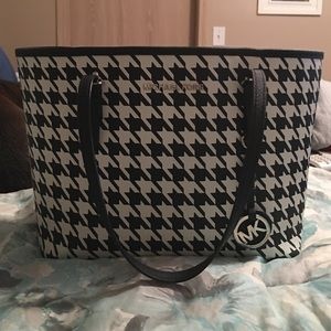 Michael Kors houndstooth pattern purse.  Super fun