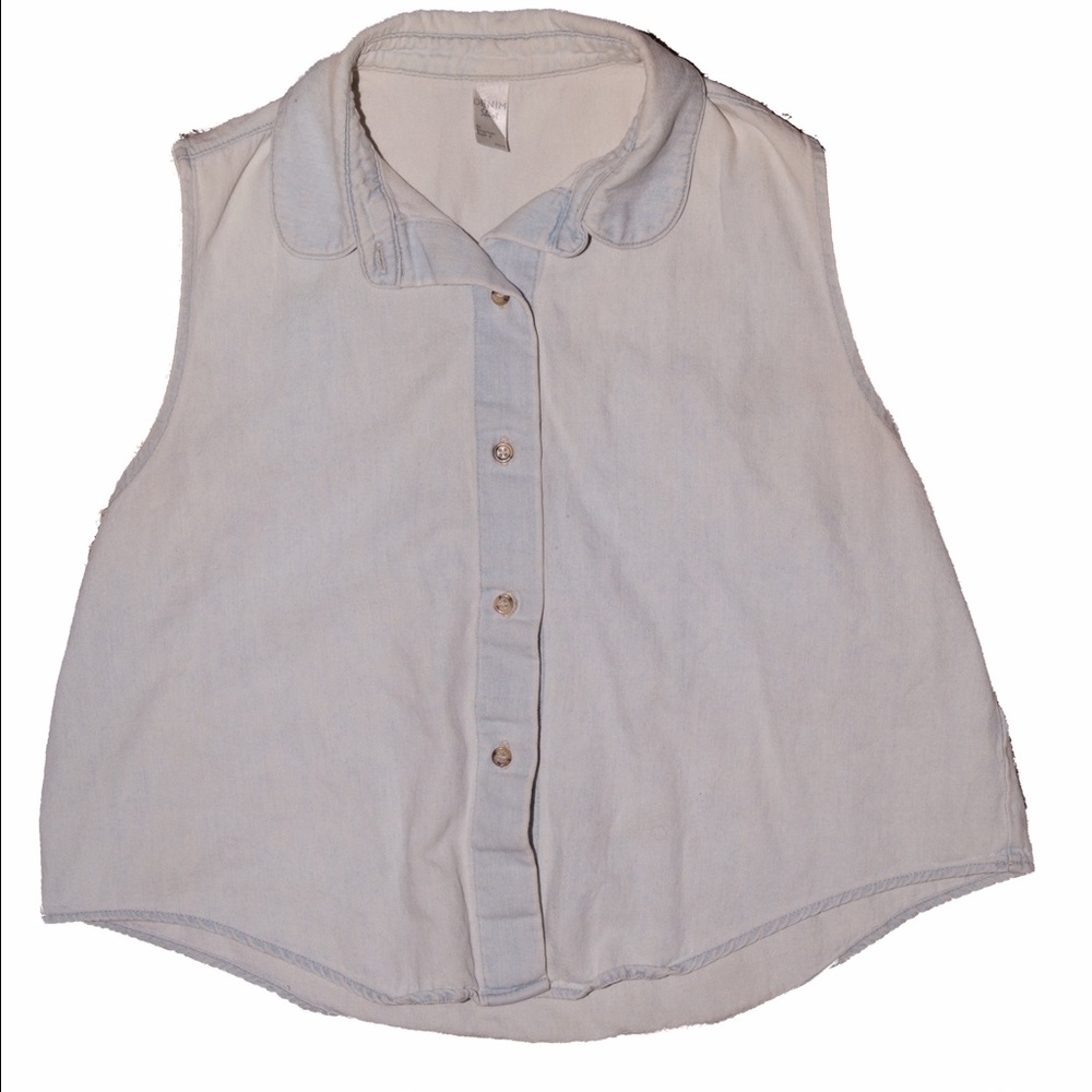 American Apparel Denim Button Down Muscle Shirt