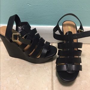 Black Gladiator Wedges