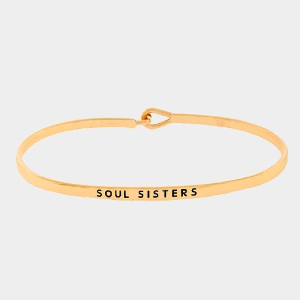 NEW SOUL SISTERS Stacking Mantra Cuff Bracelet