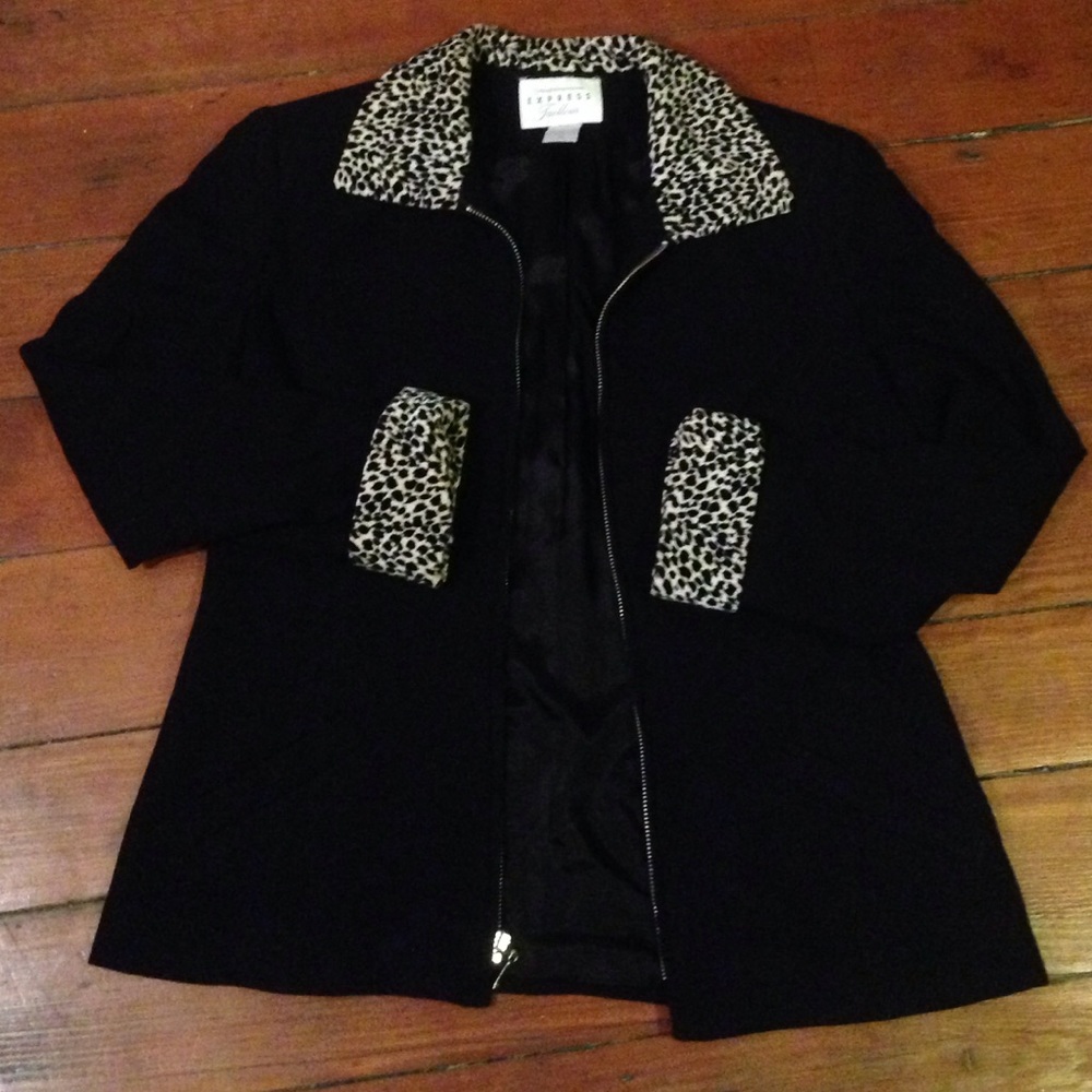 Express Black and leopard light jacket