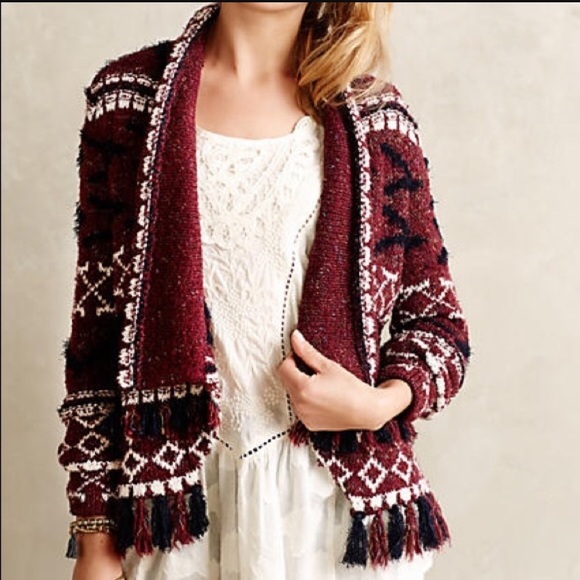 ✨HP✨ Anthropologie Fringe Cardigan Sweater - Picture 2 of 6