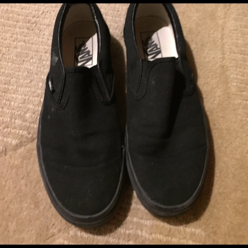 Black/black slip on vans