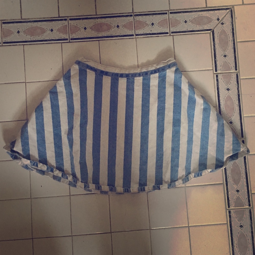 American Apparel striped denim circle skirt