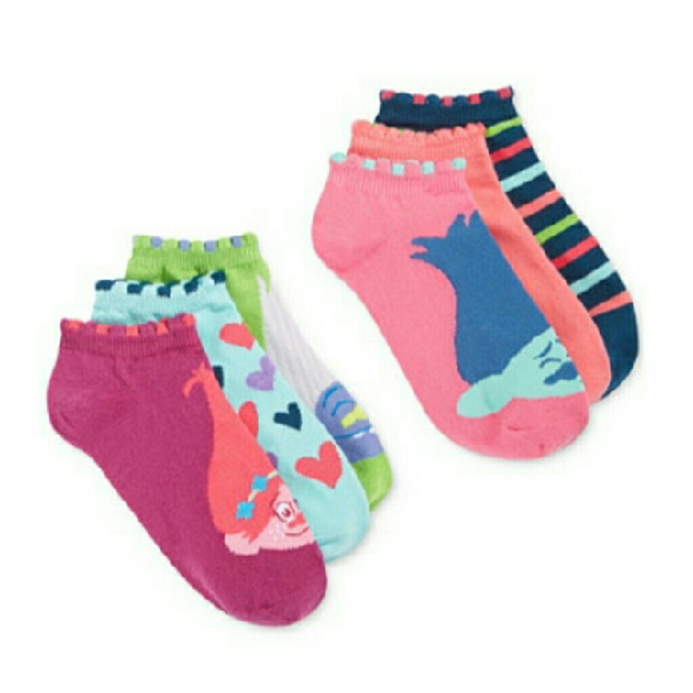 🔥$5 IF BUNDLED🔥 Trolls 6-Pack No-Show Socks