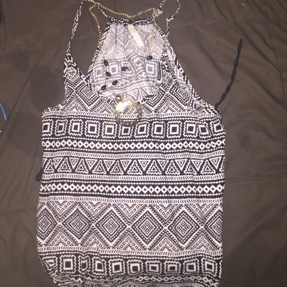 Camisole with necklace attached
