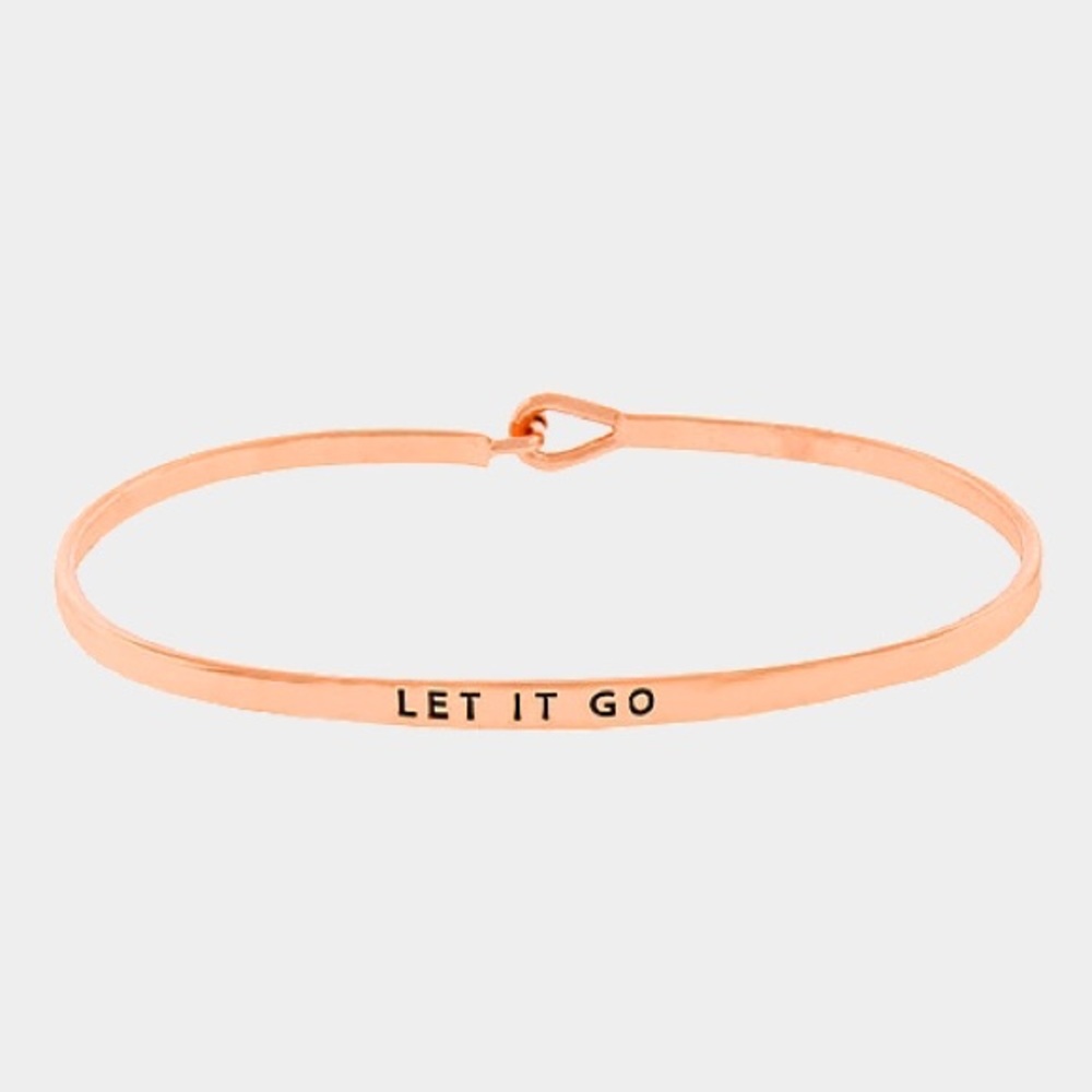 NEW LET IT GO Stacking Mantra Cuff Bracelet