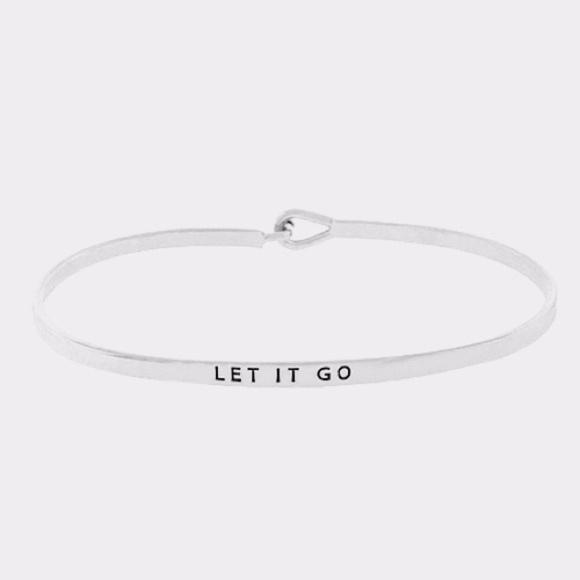 NEW LET IT GO Stacking Mantra Cuff Bracelet - Picture 2 of 4