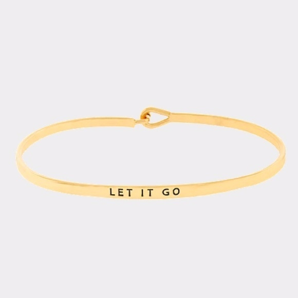 NEW LET IT GO Stacking Mantra Cuff Bracelet - Picture 3 of 4