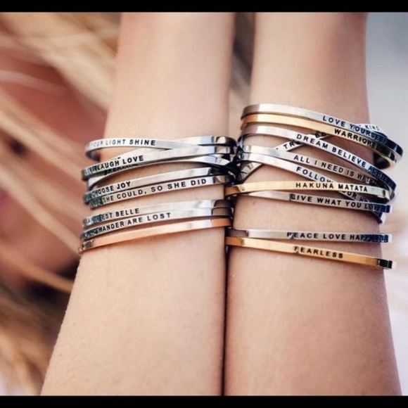 NEW LET IT GO Stacking Mantra Cuff Bracelet - Picture 4 of 4