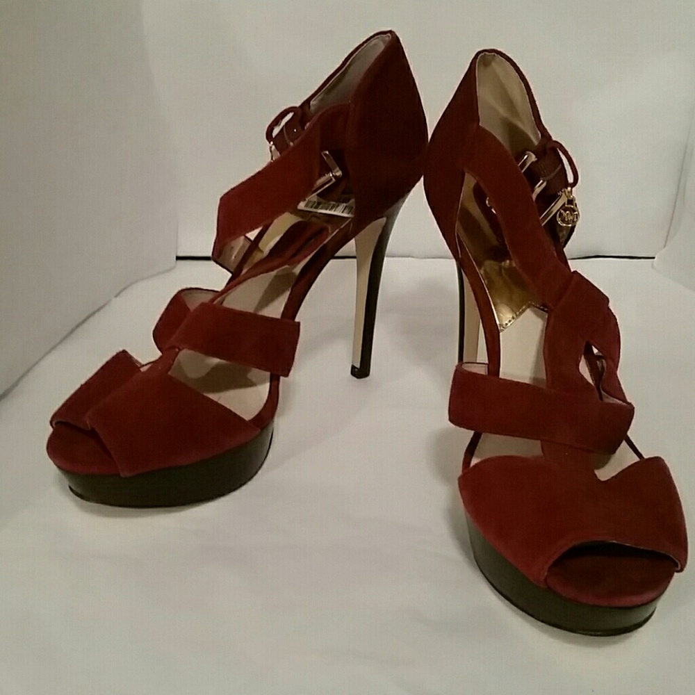 Michael Kors Red Velvet High Heel Pumps