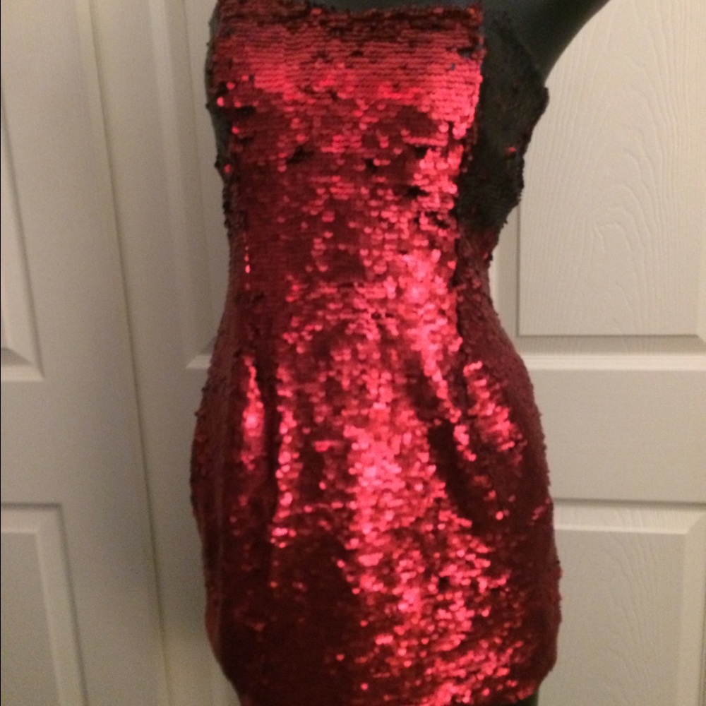 Red & Black Sequin Dress