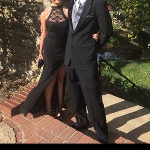 Black formal homecoming prom dress