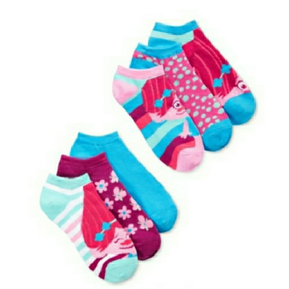🔥$5 IF BUNDLED🔥 Trolls 6-Pack No-Show Socks