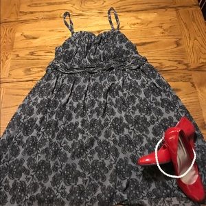 Torrid black and grey lace like dress