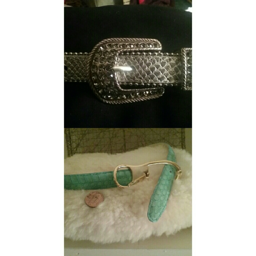 Cache silver snakeskin belt