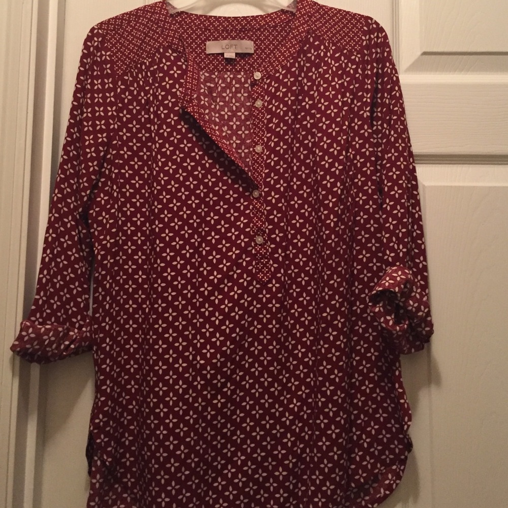 Red floral print Blouse