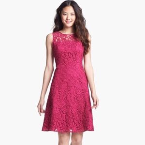 Adrianna Papell Pink Lace Fit & Flare Dress