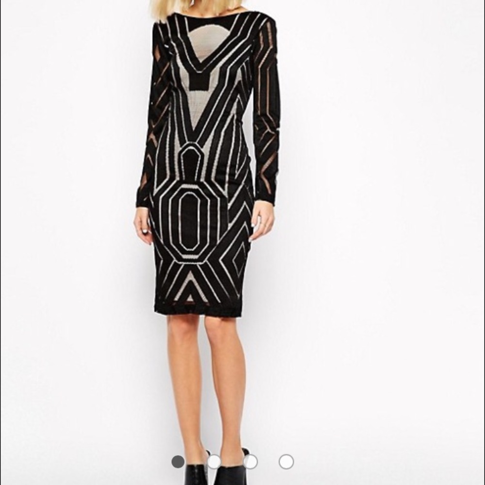 Asos, River Island Long Sleeve Midi Body-Con Dress